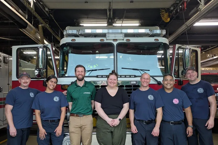 Elevate clinicians with the River Forest Fire Department after a safe-lifting talk