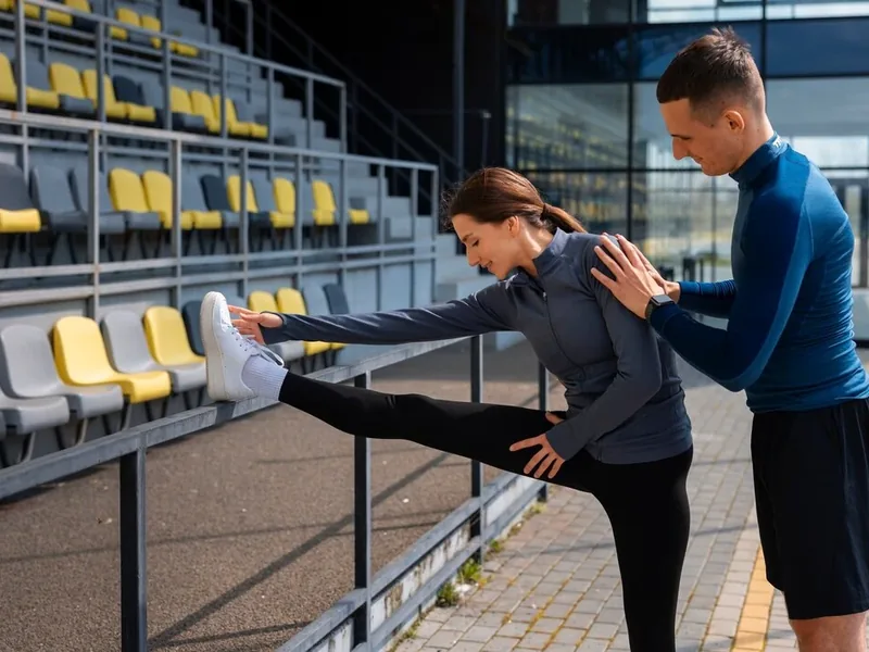 Running gait analysis with a physical therapist